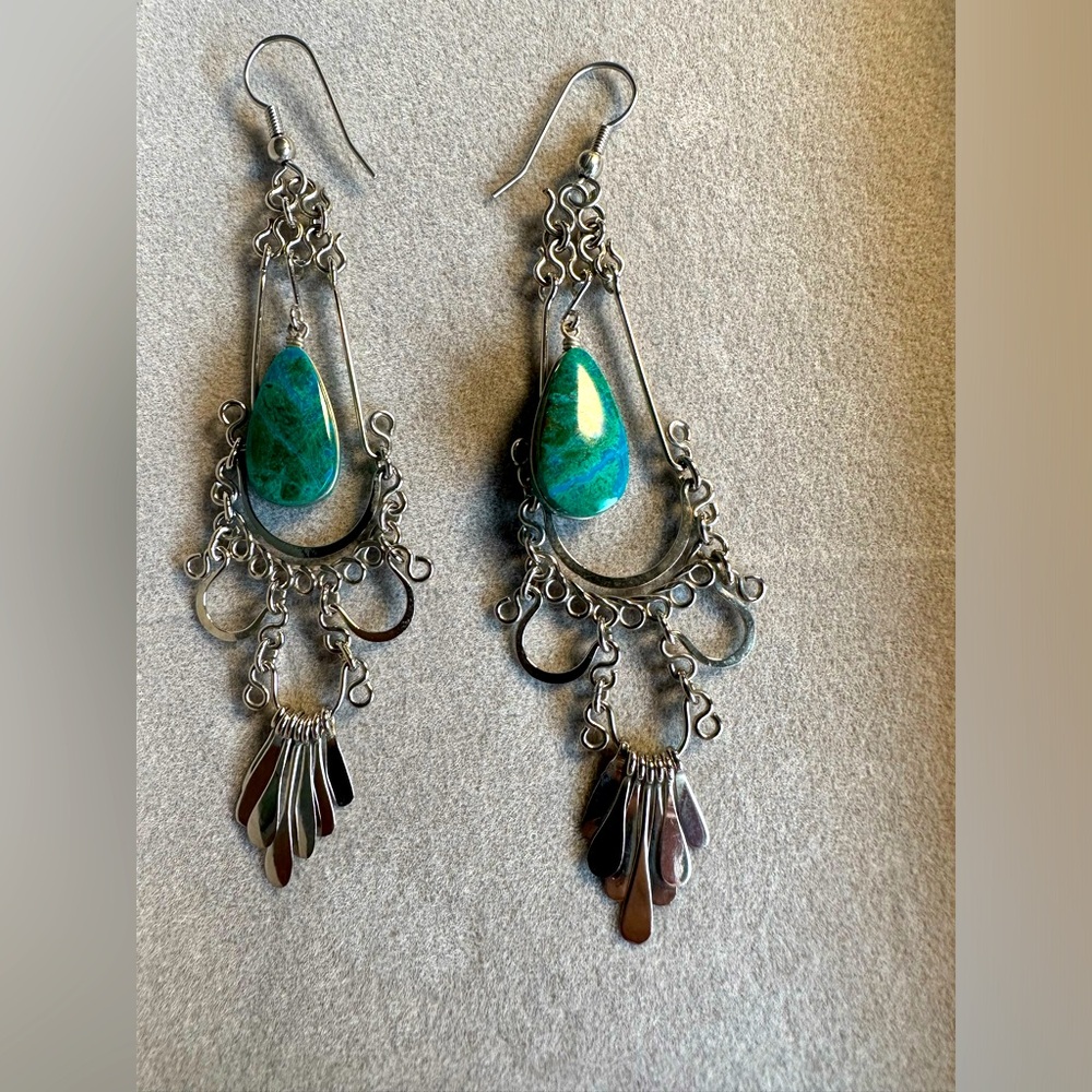 Blue Azurite Malachite earrings